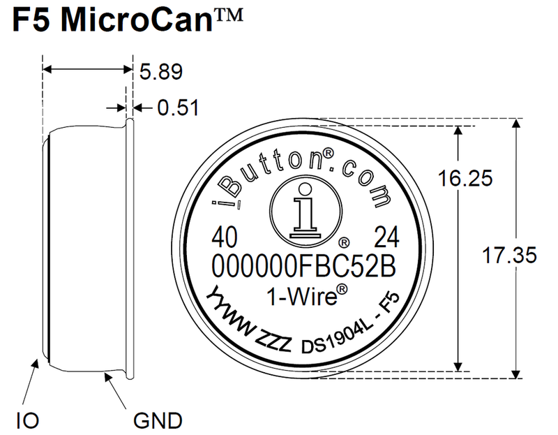 DS1990A-F5+ Address iButton