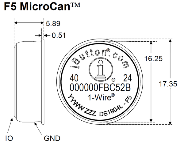 DS1963S-F5+ Address iButton